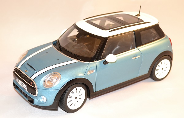 Mini Cooper S 2015 bleu electrique miniature Norev 1/18
