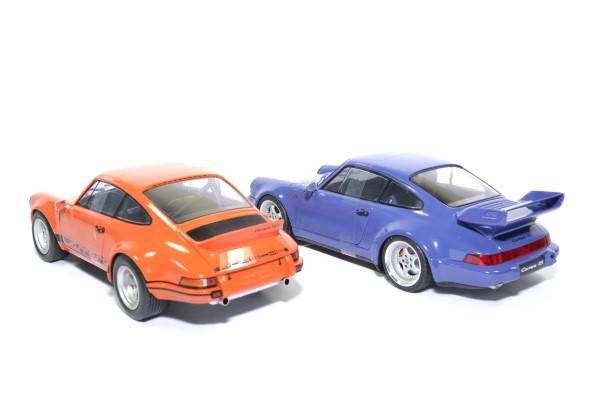 Solido 1:18 2 voitures ensemble Porsche 911 Carrera RSR & Porsche 911  Carrera RS (964) Orange / bleu S180004 modèle voiture S180004 3663506009679