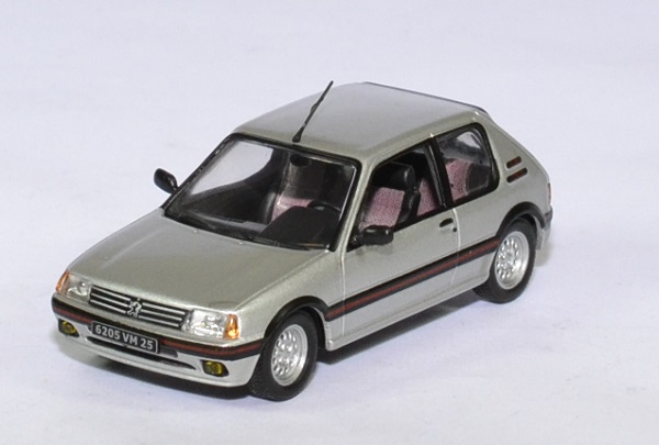 Peugeot 205 gti 1,6l 1986 grise miniature Solido 1/43